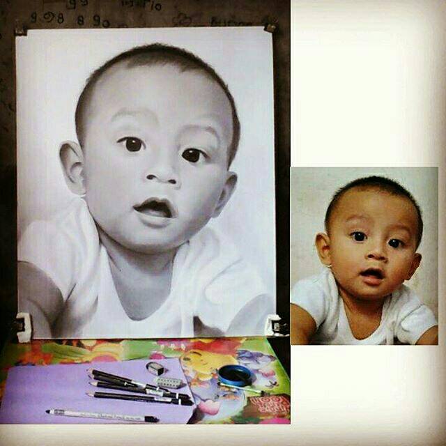 Lukis pensil / sketsa wajah / 12/ tanpa bingkai