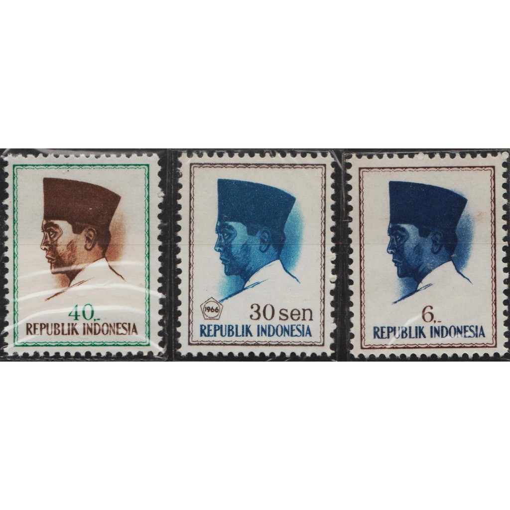 

Perangko Filateli 11075 - Indonesia MNH 3v 1964 President Soekarno