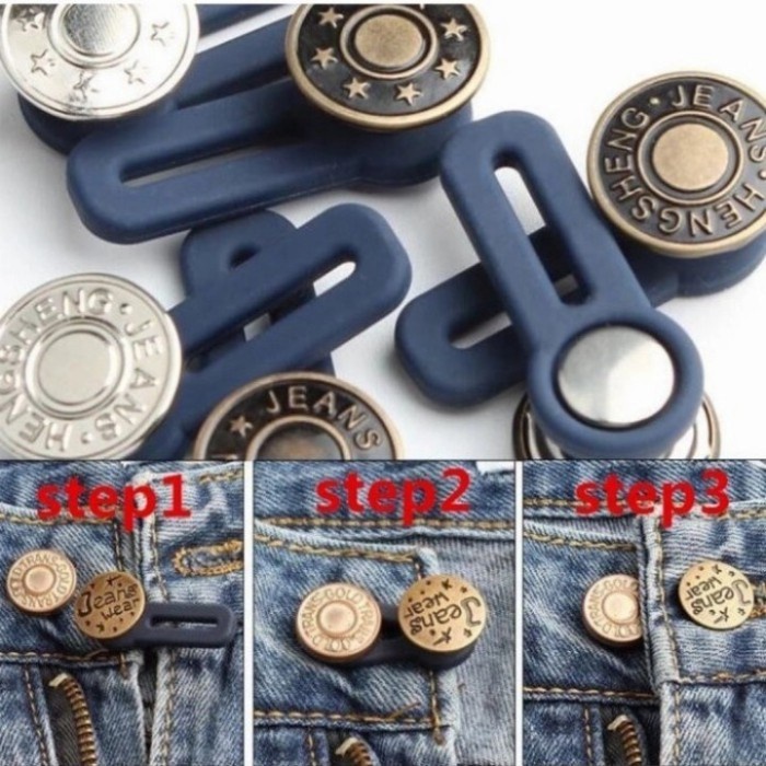 jeans retractable button isi 10 pcs