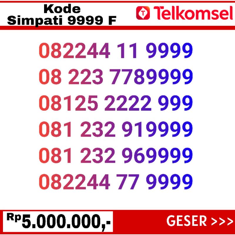 nomor cantik telkomsel simpati 0812 dan 0822 tripel 999