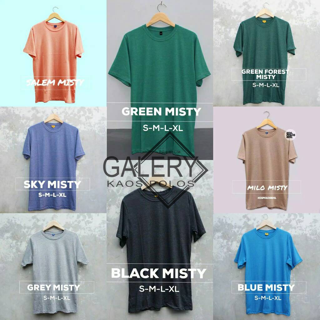 KAOS POLOS PENDEK SERIES MISTY BAHAN COTTON COMBED ADEM UNTUK CEWEK COWOK