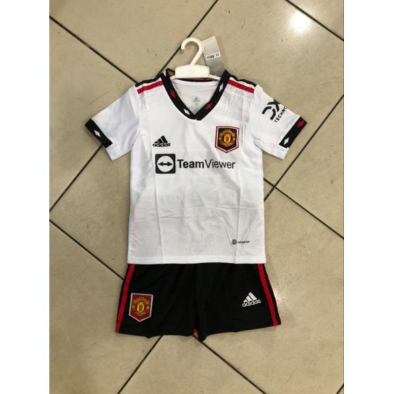 Jersey Anak Anak EMYU MANCHESTER UNITED Away Putih KIDS 2022 2023 Grade Ori Import