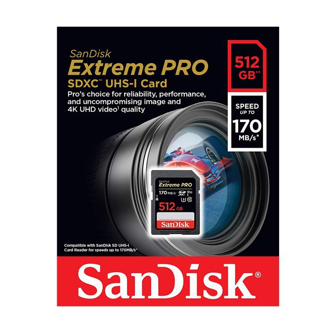 SanDisk Extreme Pro SDXC / SD Card 512Gb 200MBps