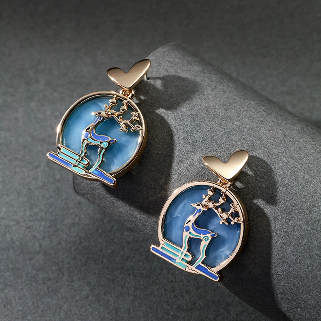 Hu Hu Hu Hu Hu Alat Bantu Pasang Kacamata♡ 1 Pasang Anting Kait Bahan Metal Motif Ikan Gaya China Untuk Wanita