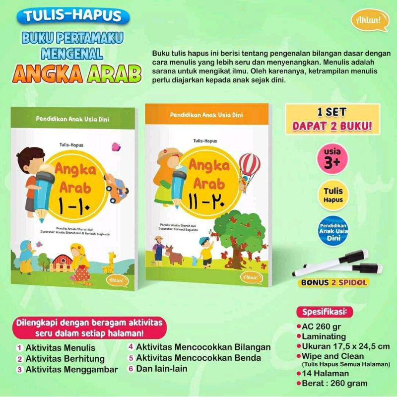 

Tulis Hapus angka Arab 1-10 & 11-20