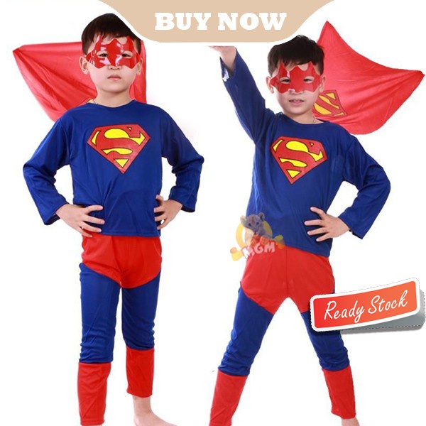 Baju kostum SUPERHERO anak halloween costume COMPLETE SET polyester