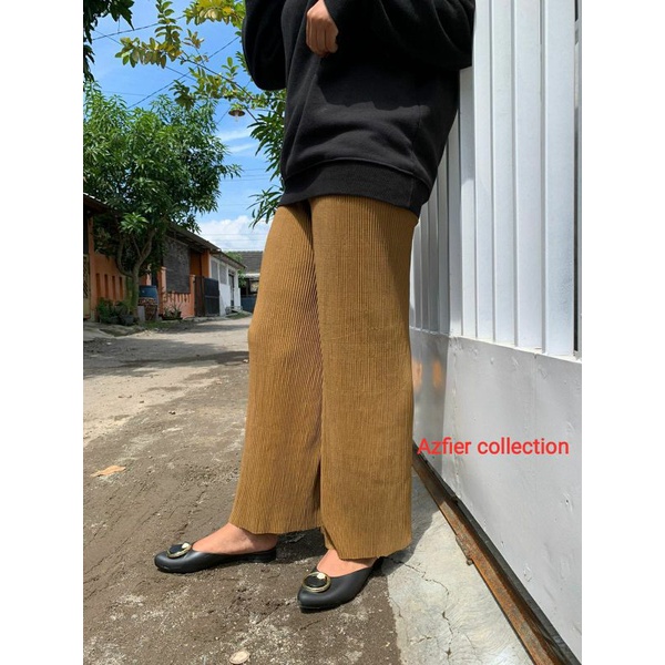 CELANA KULOT PLISKET LIDI TALI/CELANA PLISKET LIDI//CELANA PANJANG//BAWAHAN WANITA//KULOT LIDI