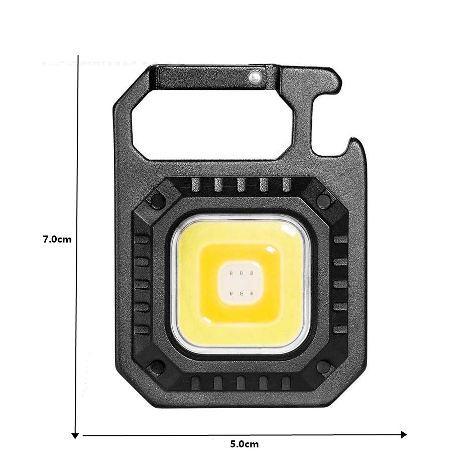 Lampu Senter LED COB Mini Portable USB Rechargeable Dengan Gantungan Kunci + Corkscrew Untuk Camping