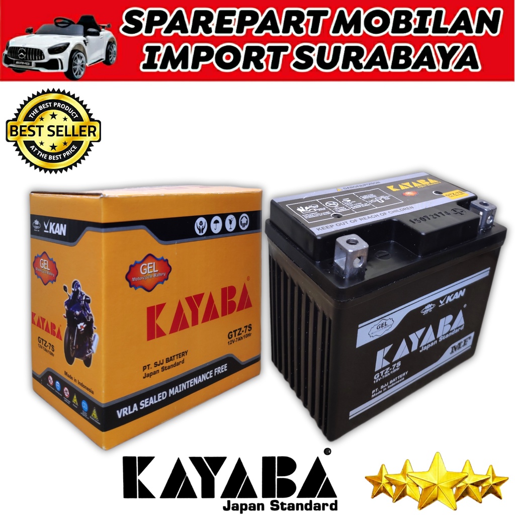ORIGINAL AKI KERING KAYABA GTZ7S 7 AMPER ACCU MF HONDA VARIO ADV SCOOPY YAMAHA NMAX AEROX CRF GS 7AH