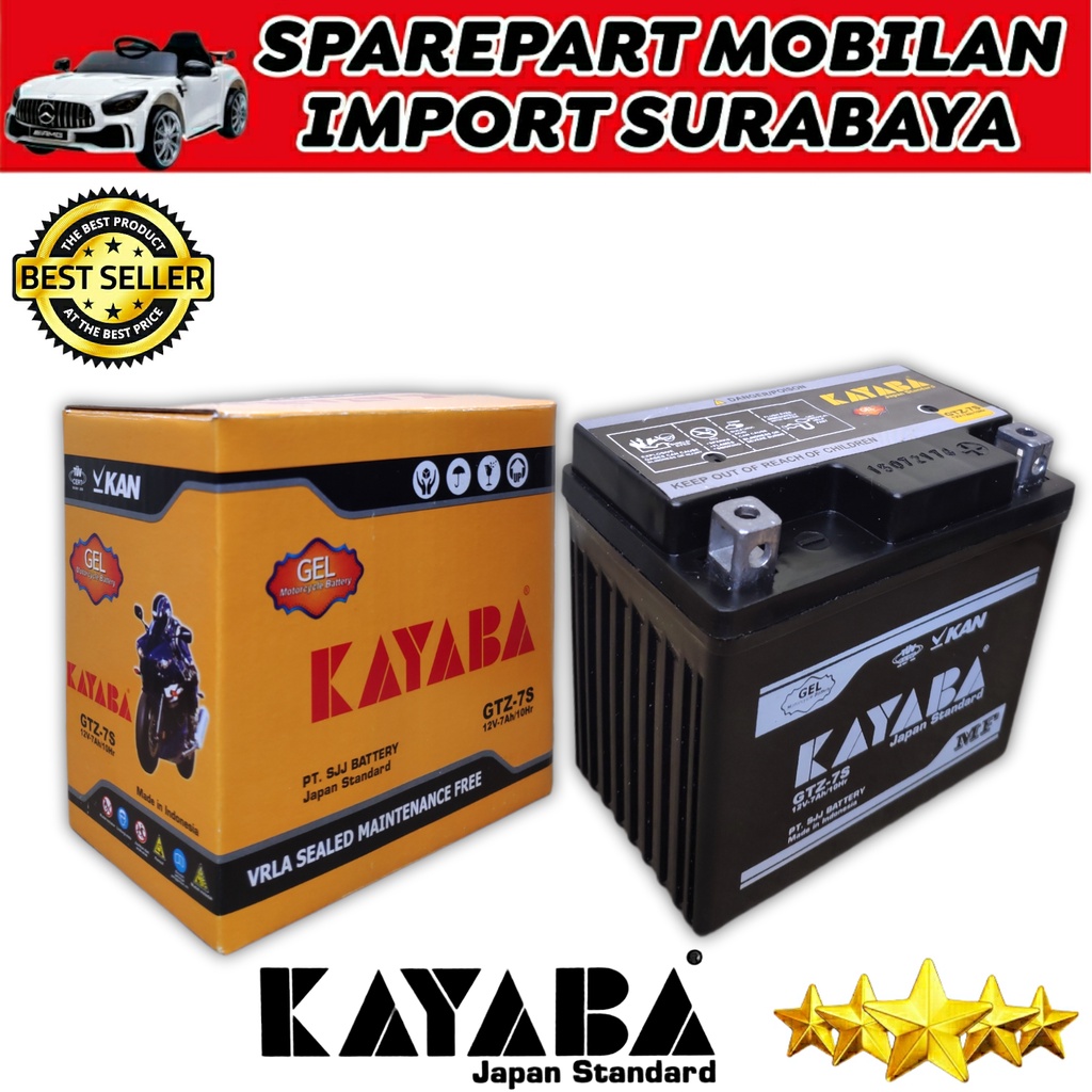 ORIGINAL KAYABA GT7S ACCU KERING SEPEDA MOTOR MATIC HONDA VARIO CRF SCOOPY BEAT PCX YAMAHA NMAX SUZUKI SATRIA FU MOTOBATT MTZ6S YUASA YTZ6V GS ASTRA GTZ6V AKI MF