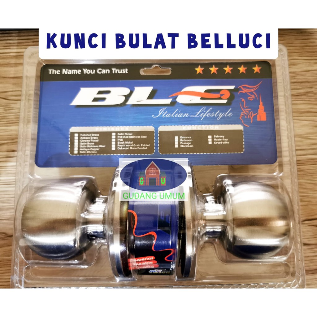 Kunci Pintu Set BELLUCI Stainless Gagang Bulat