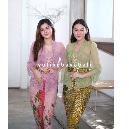 Set Kebaya Bali Bordir Premium Lengan Lonceng Puffy | Yuli_kebayabali