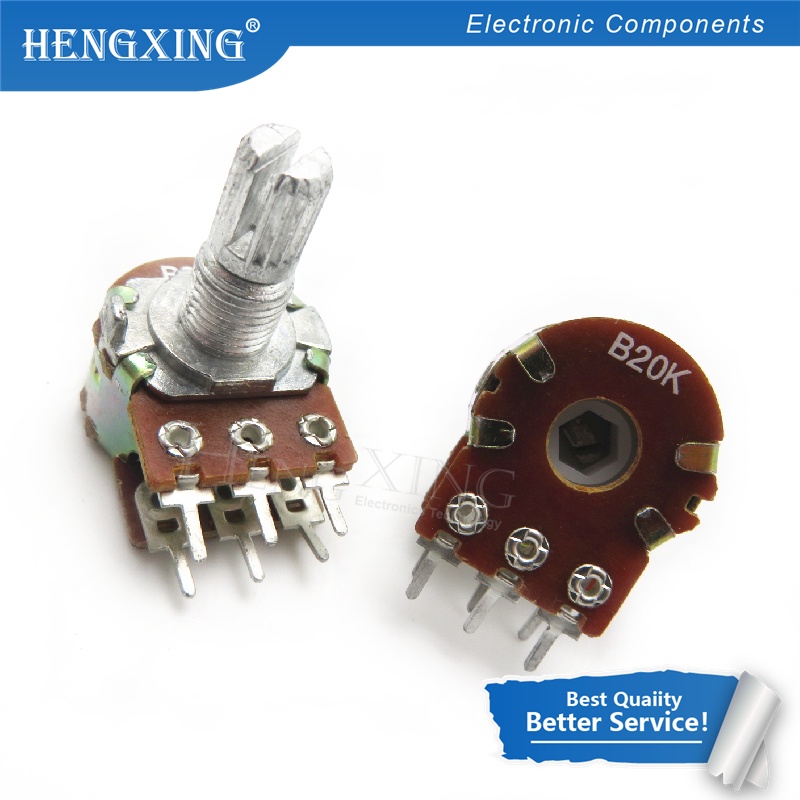 50pcs Potentiometer B1K B2K B5K B10K B20K B50K B100K B500K B1M 6Pin Shaft WH148 1K 2K 5K 100K 50K 500K 10K 20K