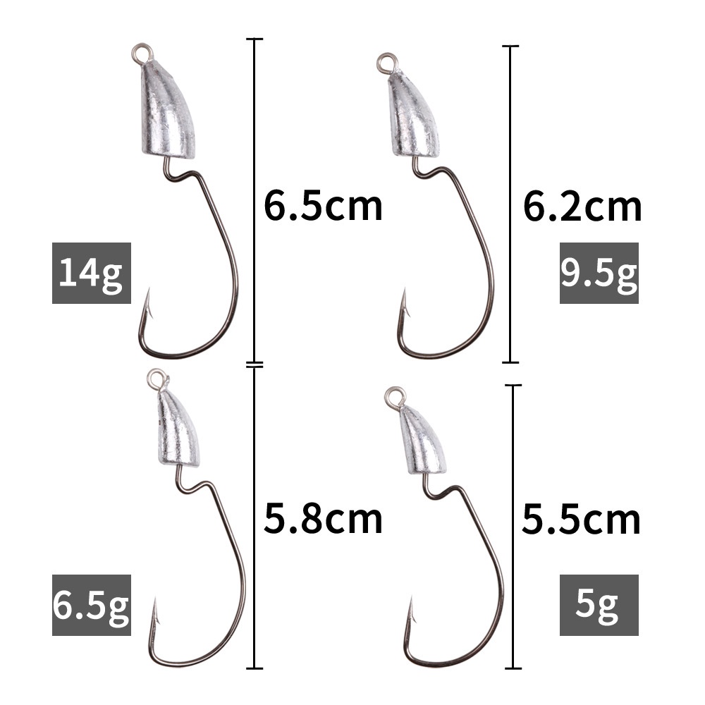 Kail Pancing 5g 6g 9.5g 14g Bahan Carbon Steel