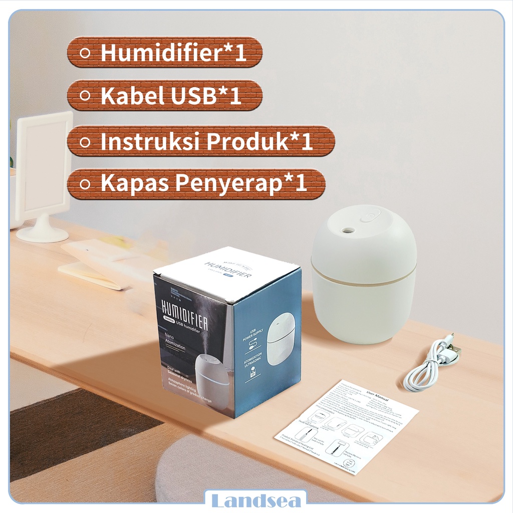 Landsea Humidifier Air 220ml Diffuser Aroma - Pelembab Udara - Terapkan ke Essential oil-5