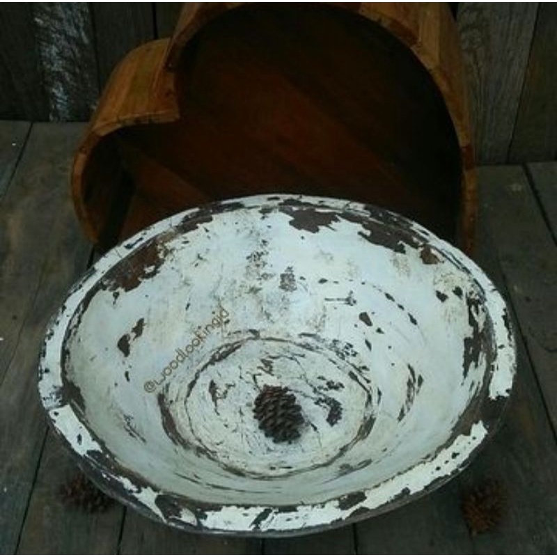 White Rustic Bowl 40cm