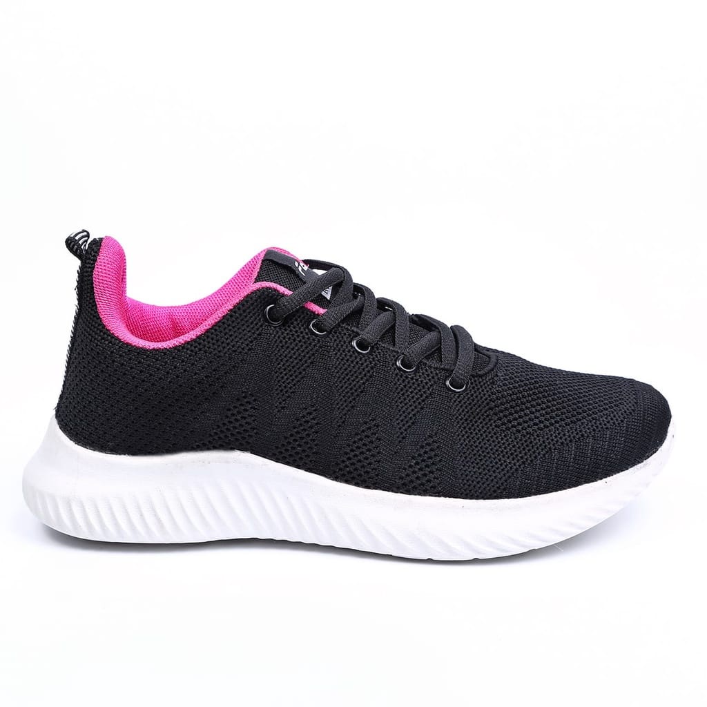Sepatu Sports Wanita Sneakers Olahraga Cewek Shoes - C1112-Hitam