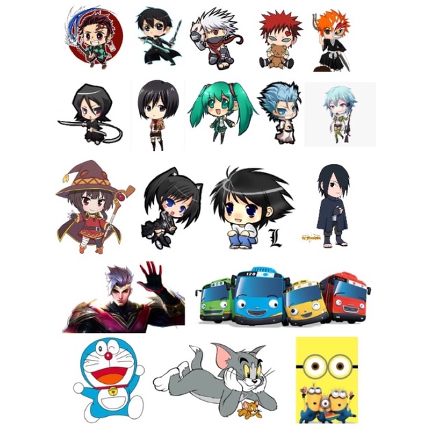 Jual Stiker Karakter Anime Waterproof Custome bisa request ukuran