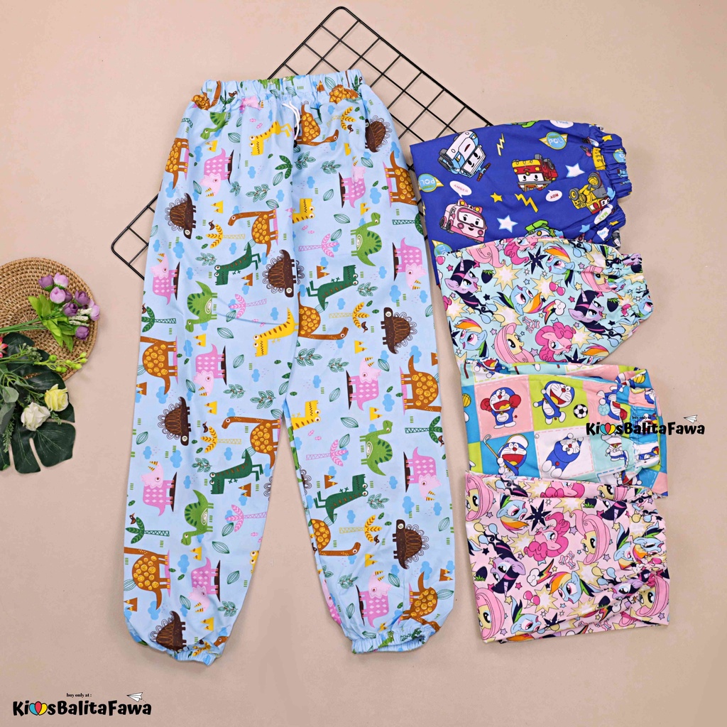 (Anak Perempuan) Jogger KARAKTER Uk 1-12 Tahun / Celana Panjang Anak Perempuan Cewek Joger Pants