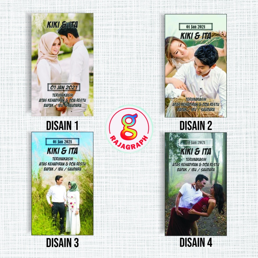 Kartu Ucapan Terimakasih Pernikahan Custom  / Wedding Card / Thanks Card Wedding Foto Prewedding