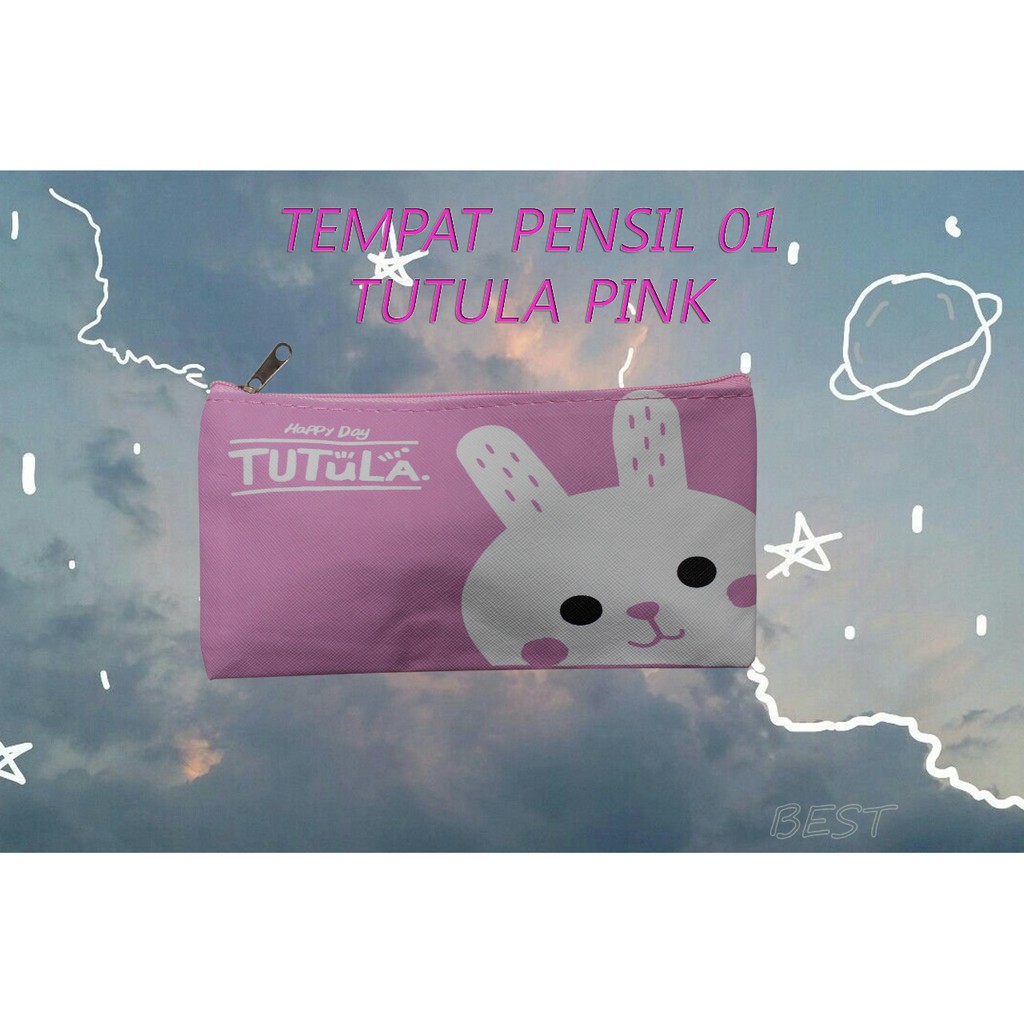 [KODE : 01] Tempat Pensil KARAKTER LINE / Tempat Alat Tulis Motif Gambar Brown Cony Sally-TUTULA PINK