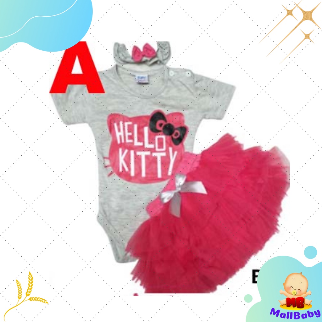 BAJU BAYI PEREMPUAN 0 6 12 Bulan Setelan JUMPER Bayi Perempuan ROK LUCU Hello Kitty