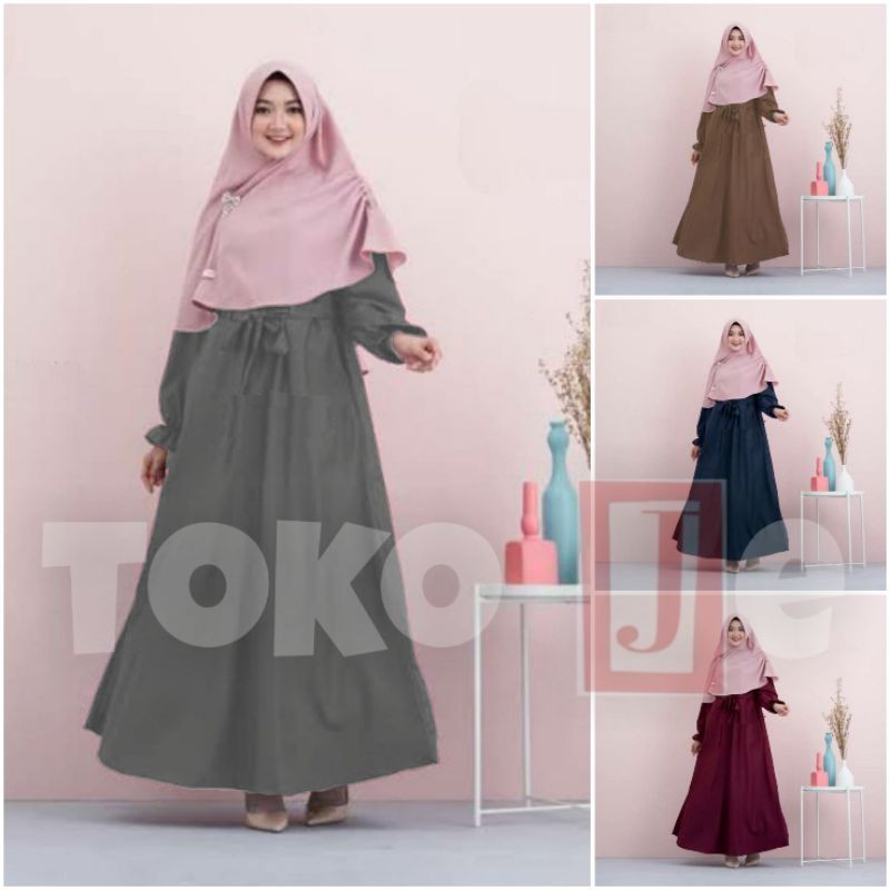 Gamis GAMIS KATUN JEPANG BASIC POLOS UMROH SERAGAM IBU MENYUSUI JUMBO SYARI GRIYA BUSANA MUSLIM CANT