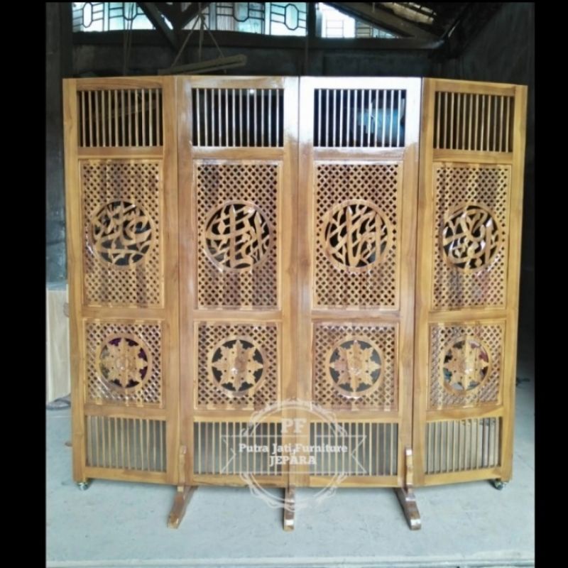 Sketsel pemisah ruangan ukir Jepara - Pembatas ruangan kayu jati