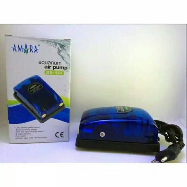 Amara aerator pompa gelembung udara oxygen aquarium ikan hias  2 lubang amara bs410 bs 410 bs-410