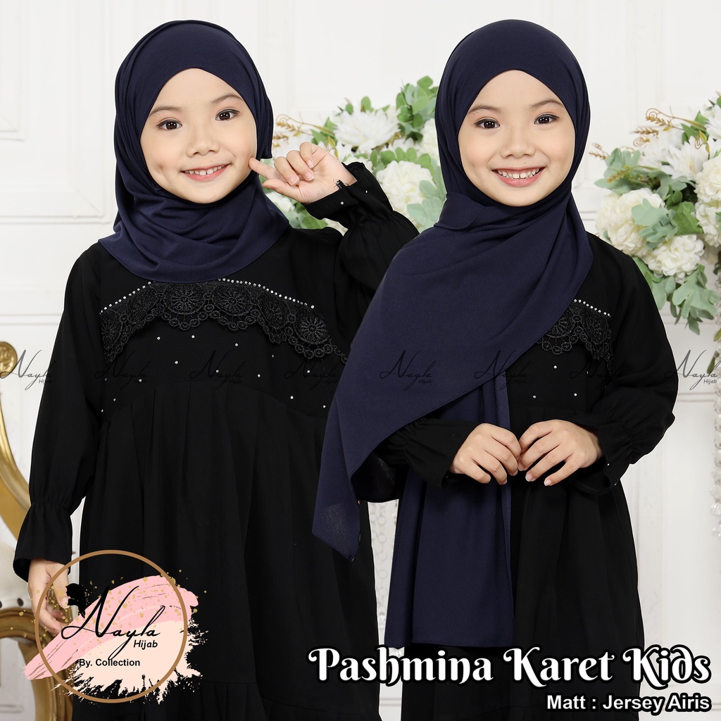 KERUDUNG PASHMINA INSTAN KARET KIDS HIJAB INSTAN ANAK JERSEY AIRIS TERBARU NAYLA HIJA'B