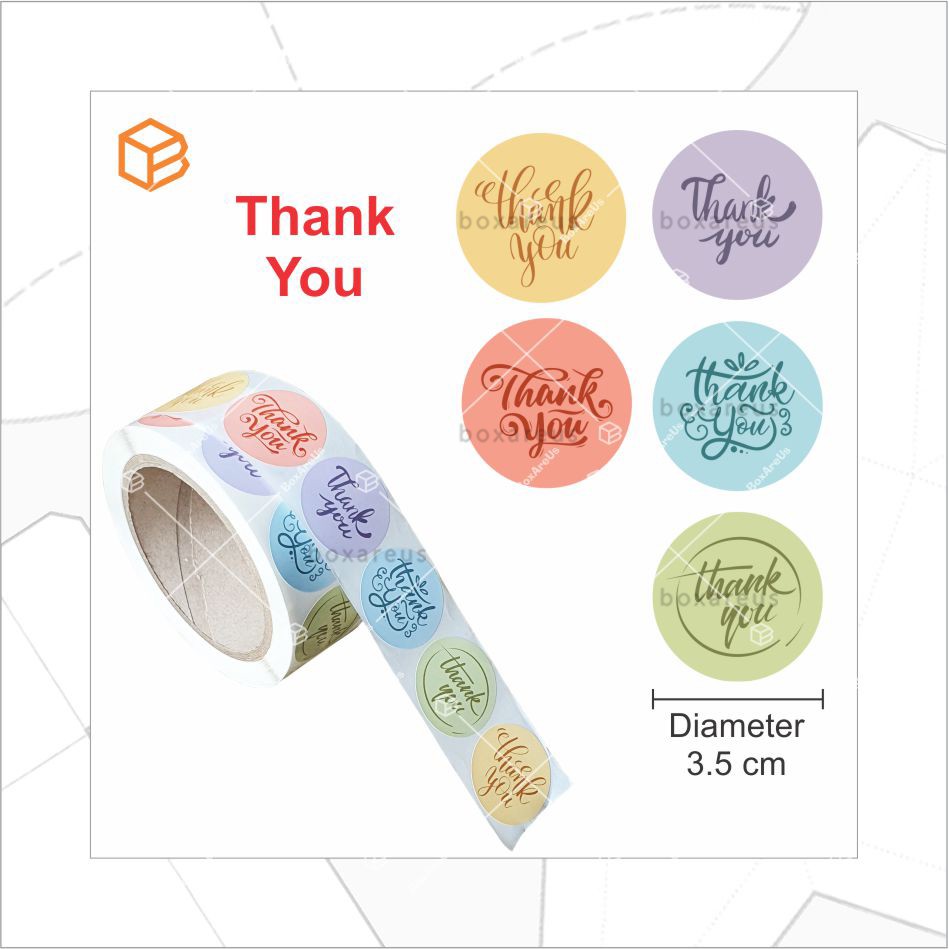 Stiker Thank You Sticker Bon Appetit Label Enjoy | ST PASTEL