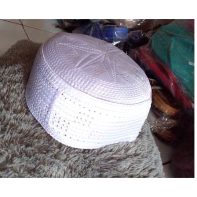 PECI HAJI PUTIH POLOS AC - PECI PUTIH POLOS - KOPYAH HAJI AC - KOPYAH PUTIH POLOS