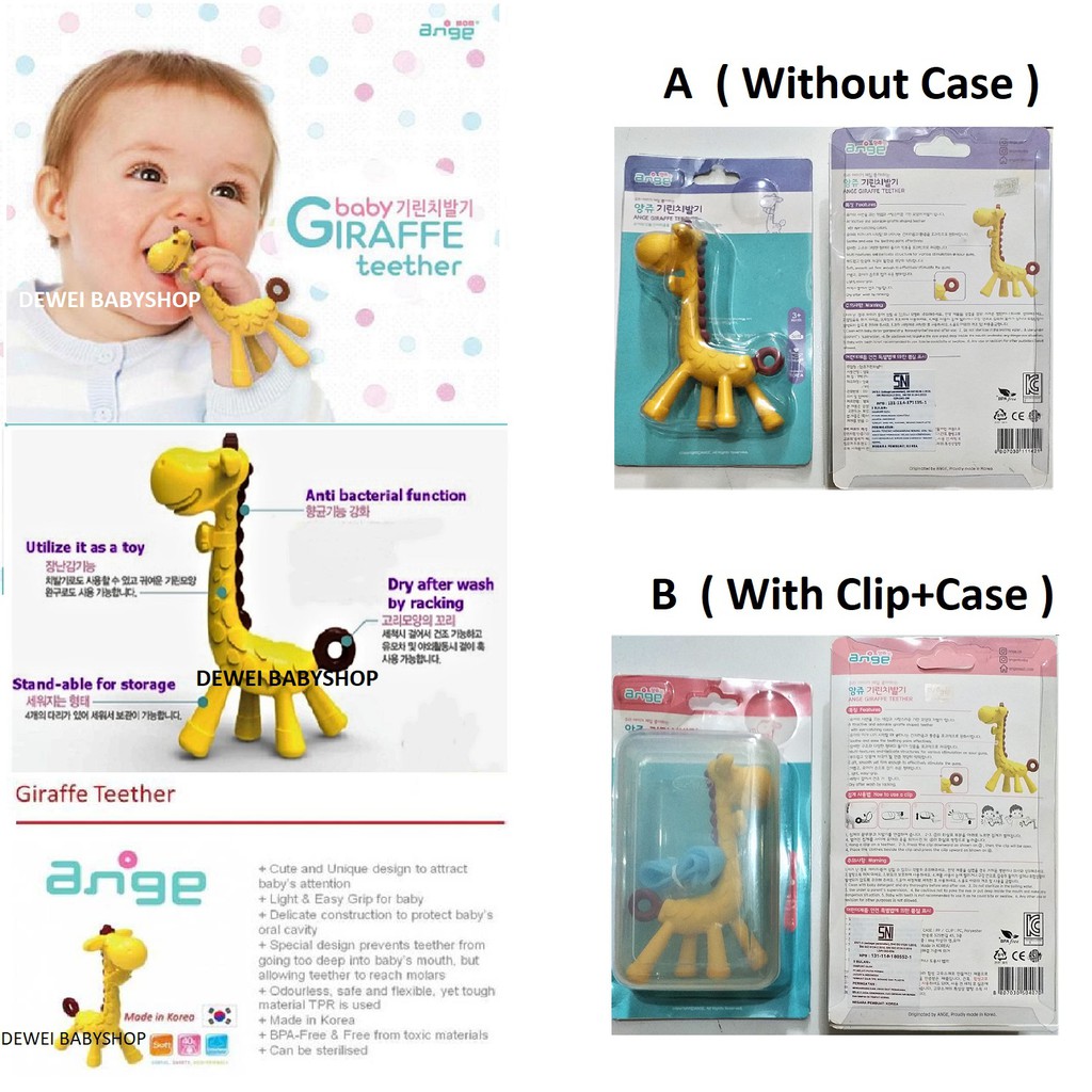 Baby Teether Ange Giraffe ( Mainan Gigitan Anak Bayi Model Batita Jerapah )