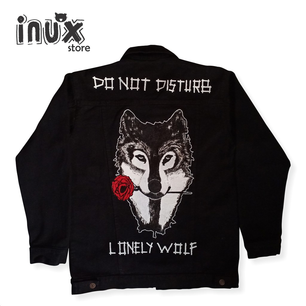 JAKET JEANS LEVIS PRIA / DENIM JACKET CUSTOM WOLF / JAKET LUKIS