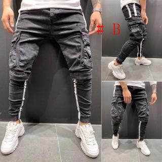 Men Jeans men Pant Panjang  Pria  Celana  Pria  Sobek Lutut 