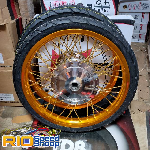 Velg Jupiter MX King JariJari Gold Velg Gold Paketan Plus Ban