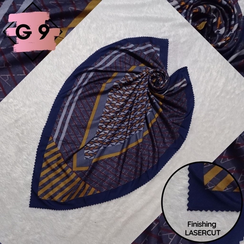 Hijab Segiempat Pollycotton Jilbab Square Hijab motif Laser cut Voal Kerudung Umama Original nathais-G 9