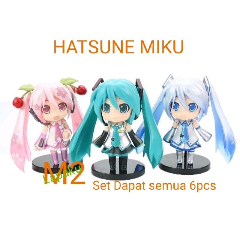 FIGURE QPOSKET HATSUNE MIKU SNOW SAKURA NENDOROID SET ISI 3PCS