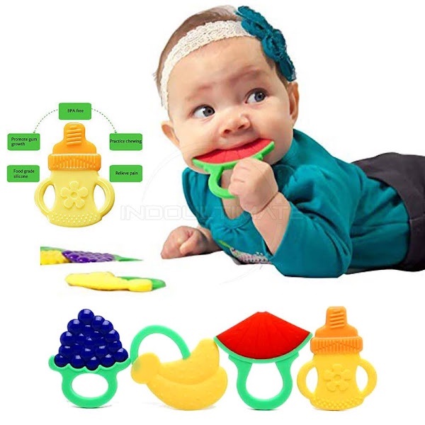 TO-C12 Teether Bayi buah Gigitan bayi Silicone Baby Teether Mainan Genggan Silicone Gigitan Bayi Bentuk Buah Mainan Bayi