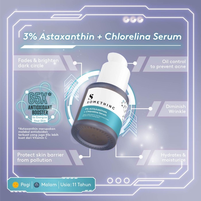 SOMETHINC 3% Astaxanthin + Chlorelina - Serum Solusi Mata Panda &amp; Kulit Lelah