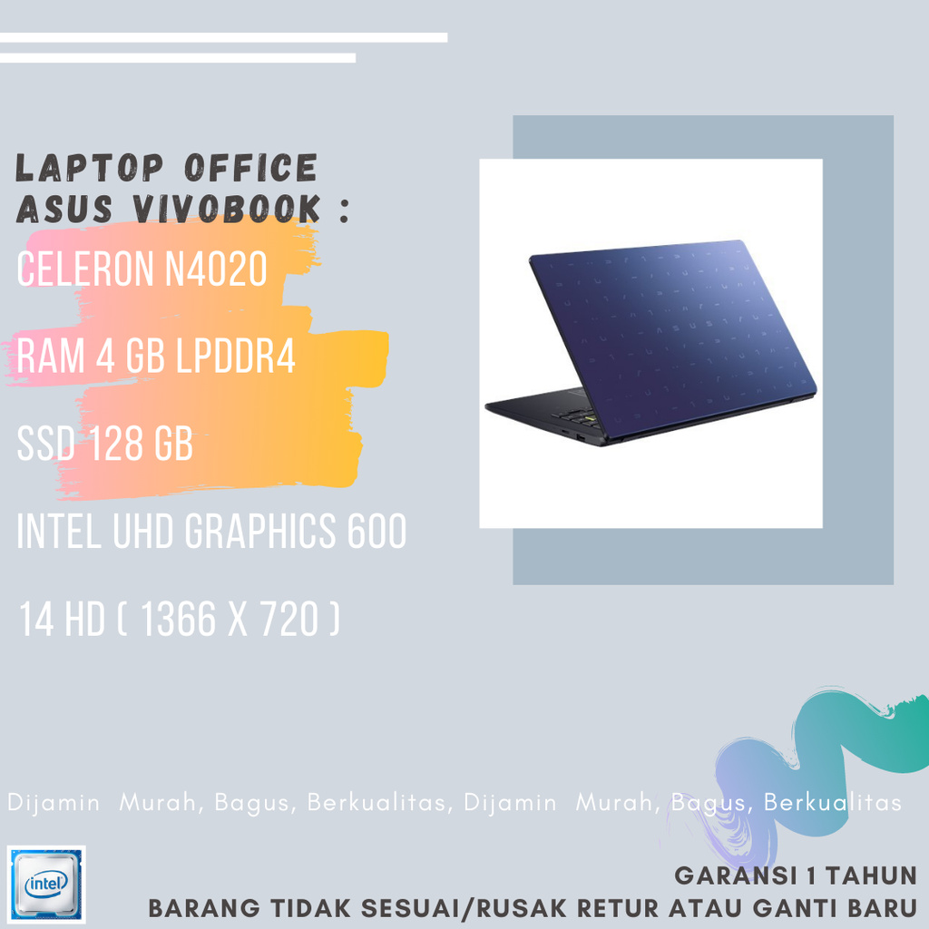 LAPTOP ASUS VIVOBOOK N4020 4GB SSD 128GB E108