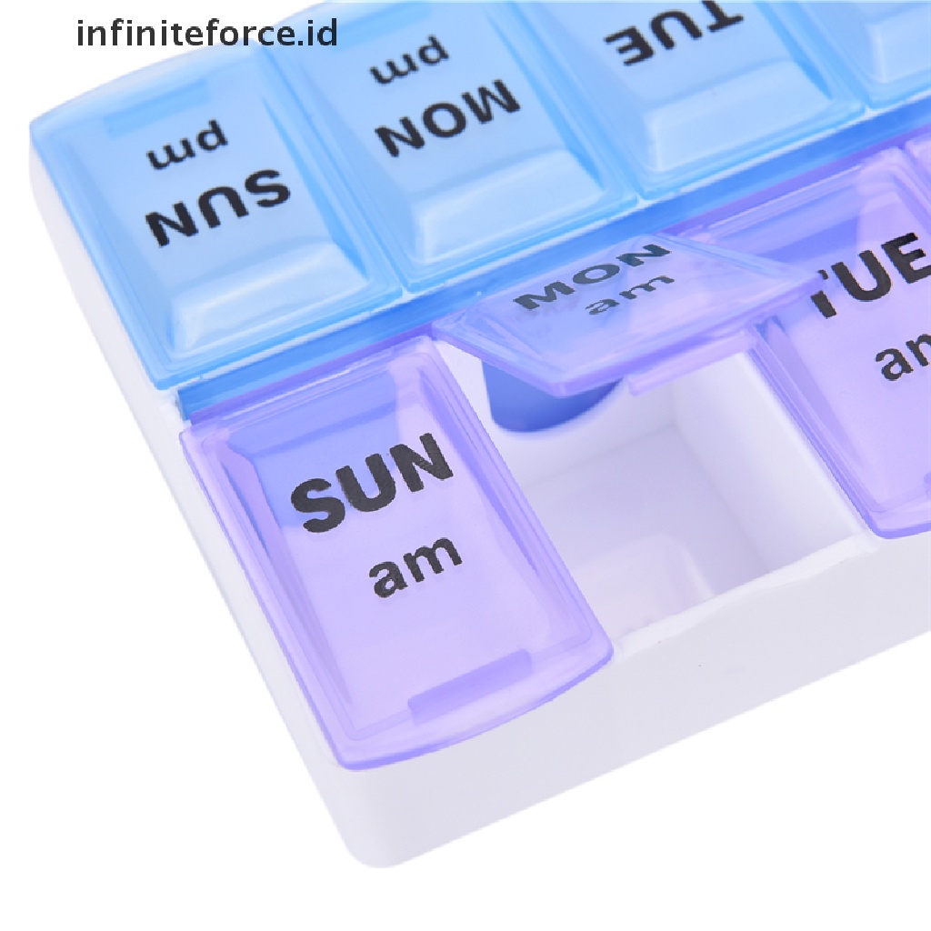 (Infiniteforce.Id) Kotak Organizer Obat 7 Hari / Mingguan Portable