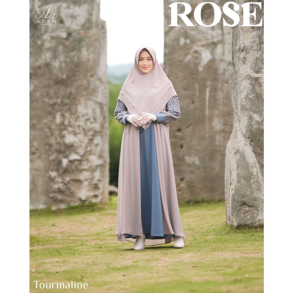 Gamis Polos Syari Dress Busui Rose Ori by Aden Hijab