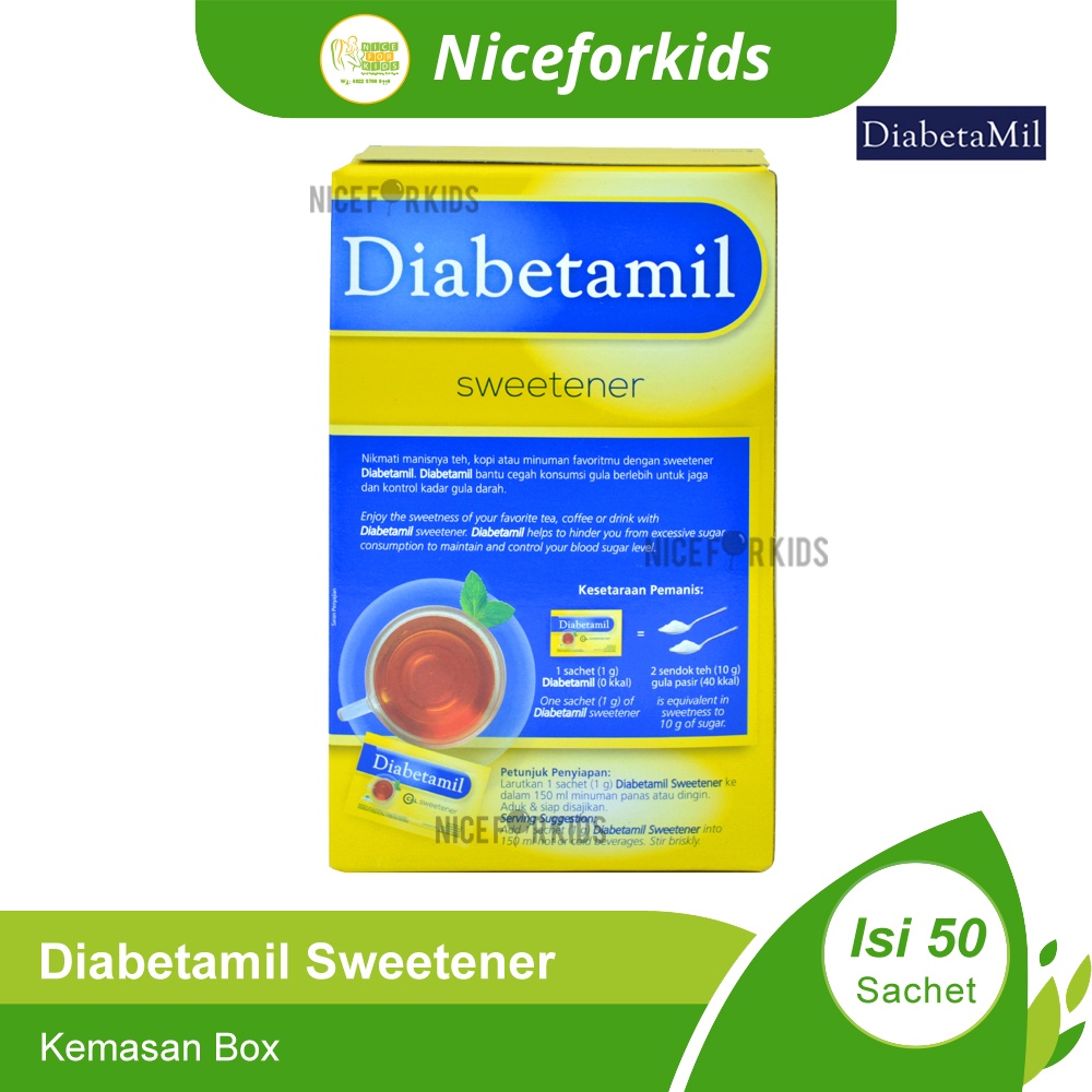 Diabetamil Sweetener Isi 50 Sachet / Gula Diabetes