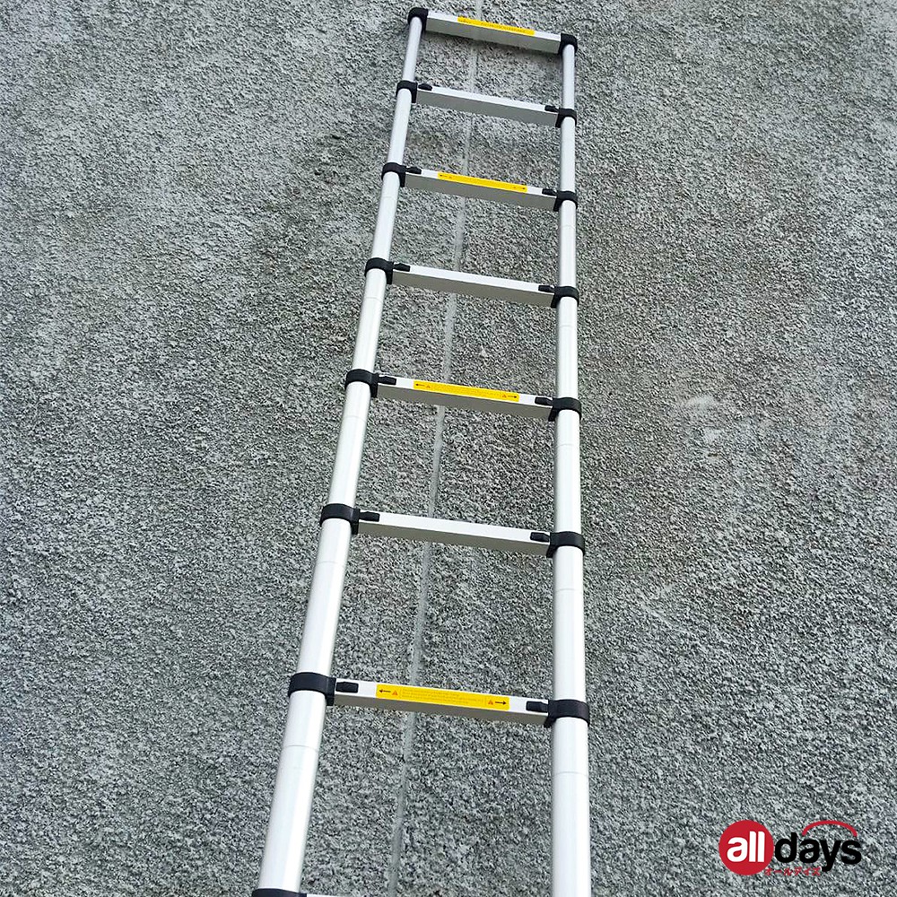 Alldays Tangga Lipat Teleskopik Single 1,4m - 7m Alumunium Ladder Bahan Kuat, Praktis, Simple