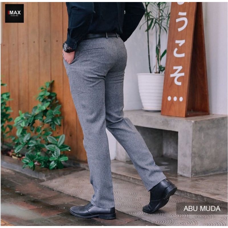 Celana kerja pria slimfit formal super premium (Bahan Tebal)