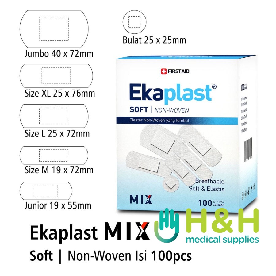 Plester Luka Non Woven Ekaplast SOFT MIX / Handsaplast Luka / Plester Luka / Ekaplast SOFT MIX