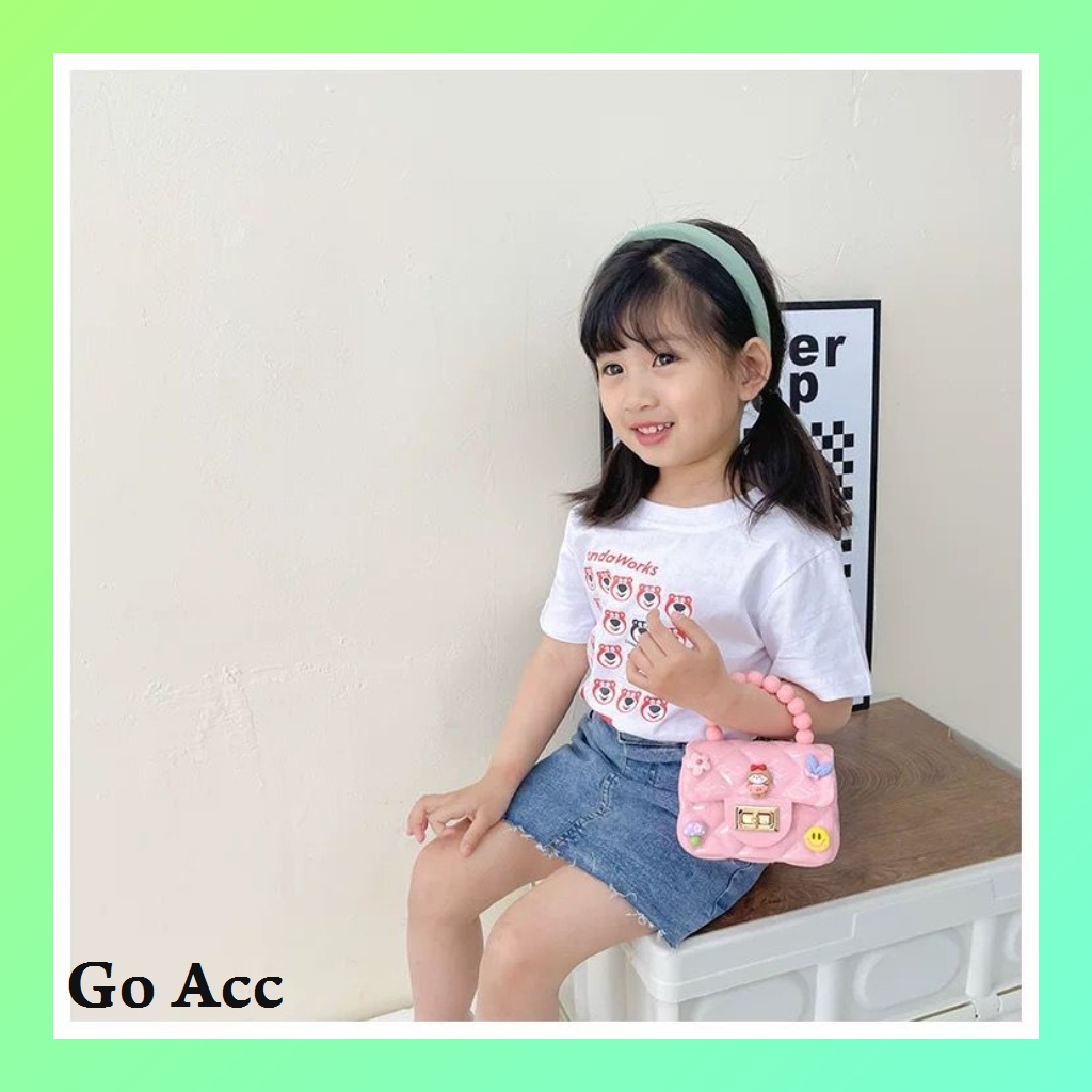 Tas silikon anak warna cantik selempang bahu FT36