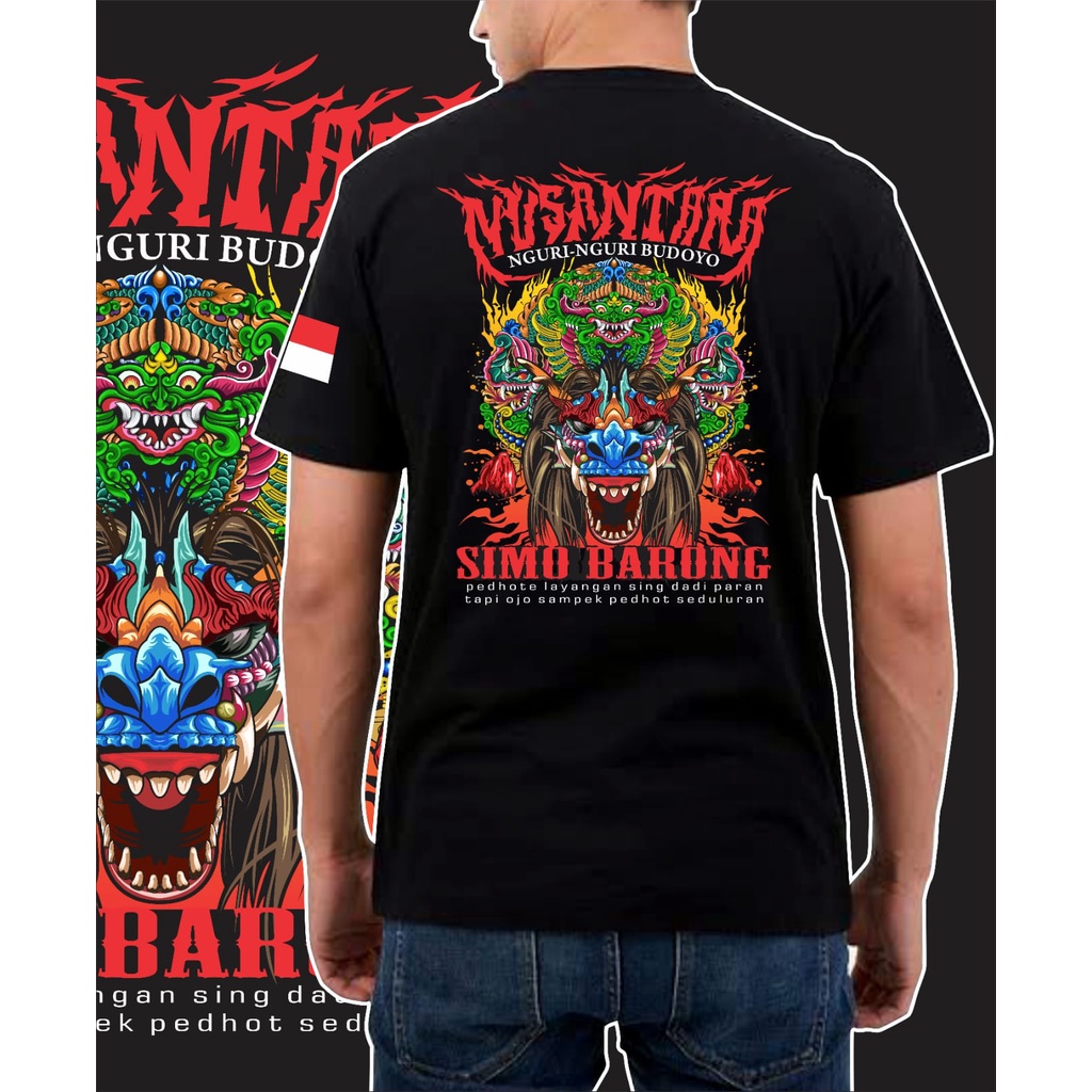 Kaos Barong Devil | Kaos Singo Barong | Jaranan Barongan Katun Combed 30s Pria Wanita Desain Origina