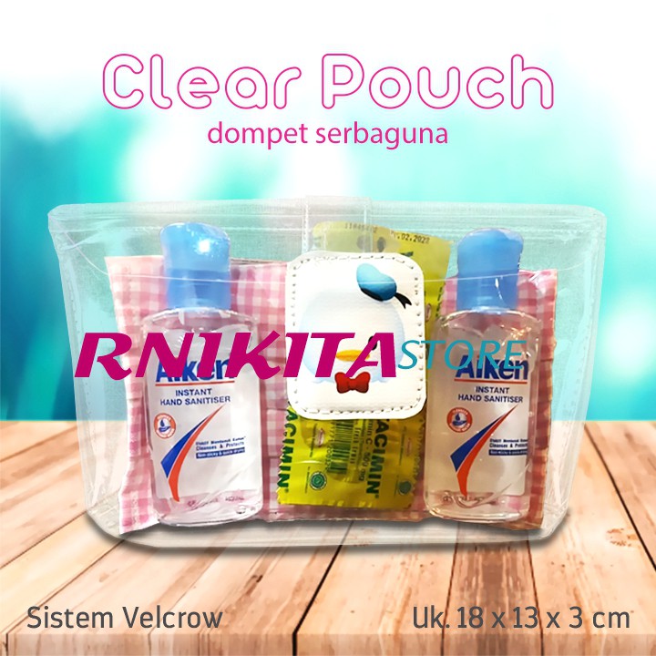 DOMPET MASKER CLEAR POUCH - Dompet Transparan Serbaguna